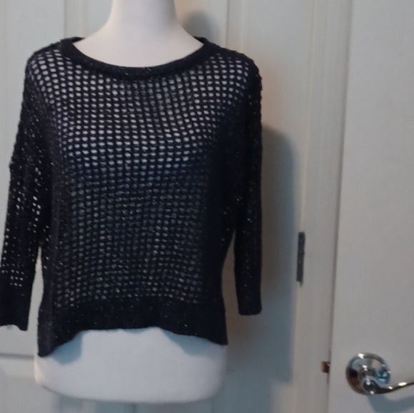 💙🌺Express Black Sparkly Knit Top - Picture 13 of 13